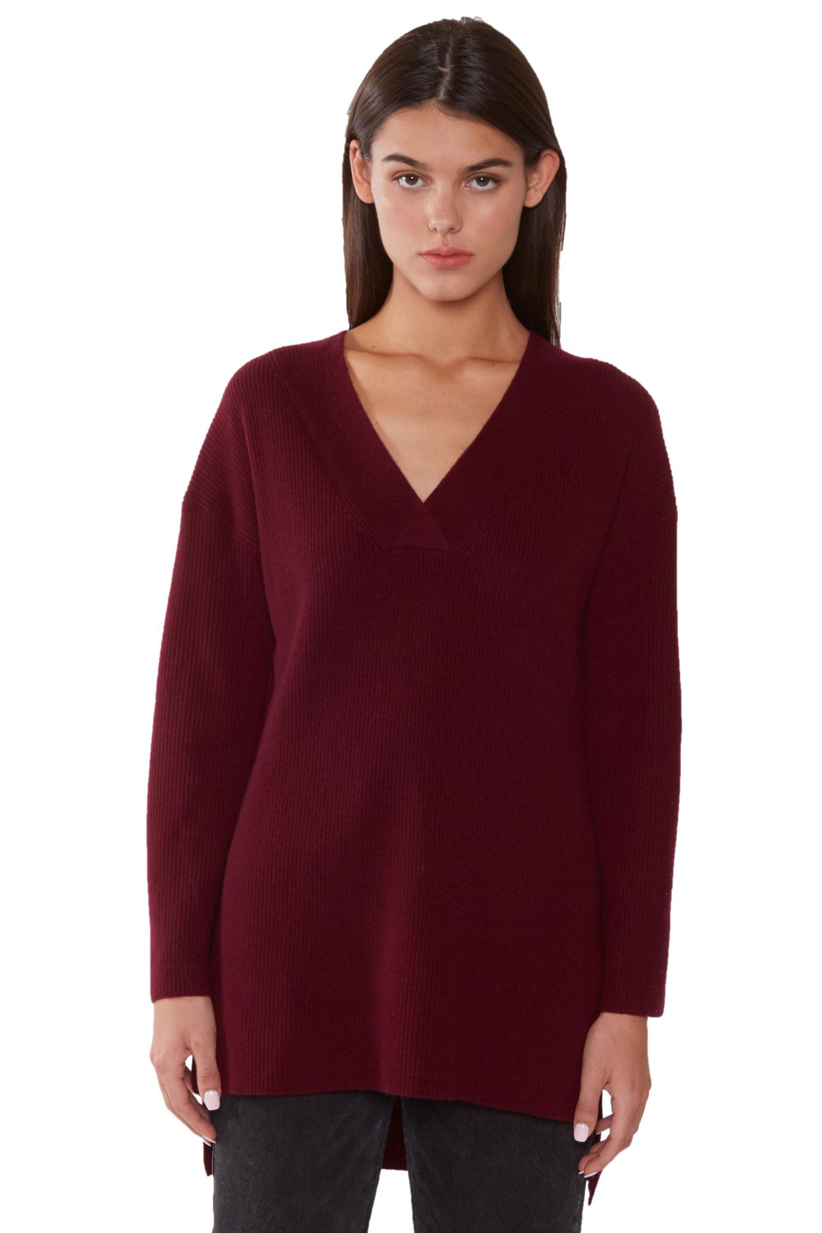 JENNIE LIU Женский джемпер JENNIE LIU 100% Pure Cashmere Long Sleeve Ribbed Tunic