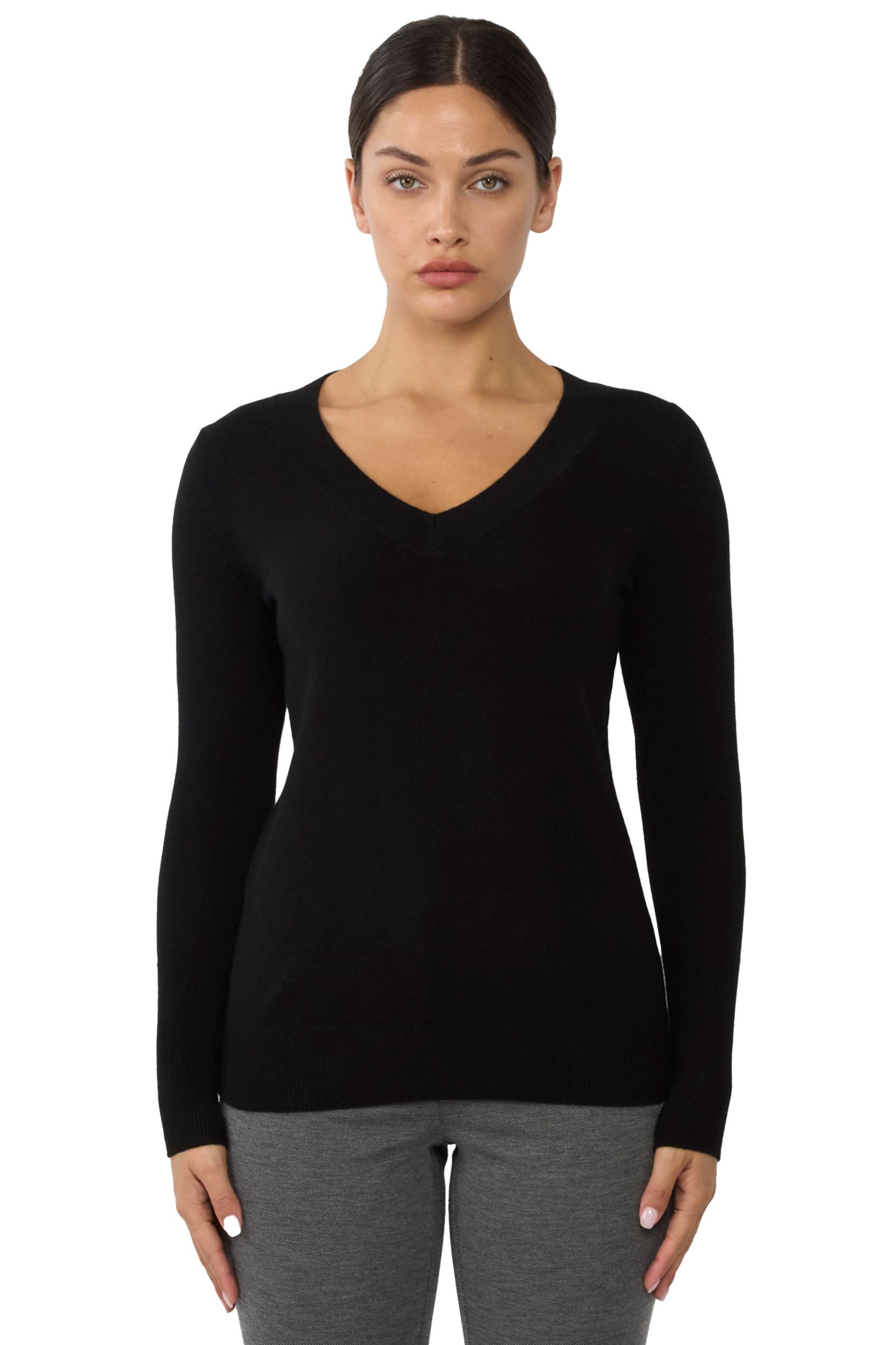 JENNIE LIU Женский джемпер из кашемира Ava V Neck