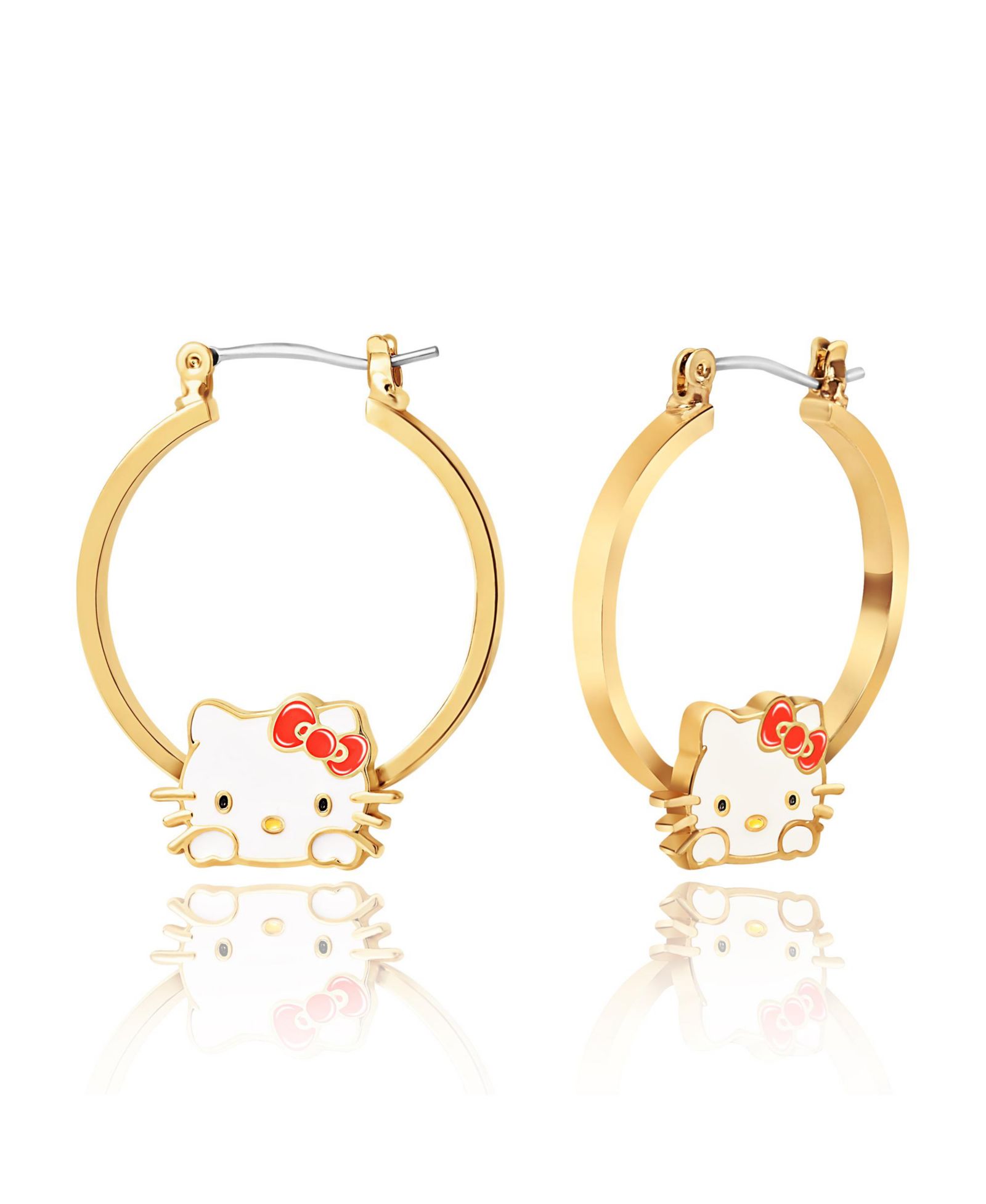 Серьги Sanrio Hello Kitty Hoop Gold Plated and Enamel