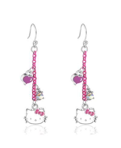 Женские серьги Hello Kitty Sanrio розовые с подвесками