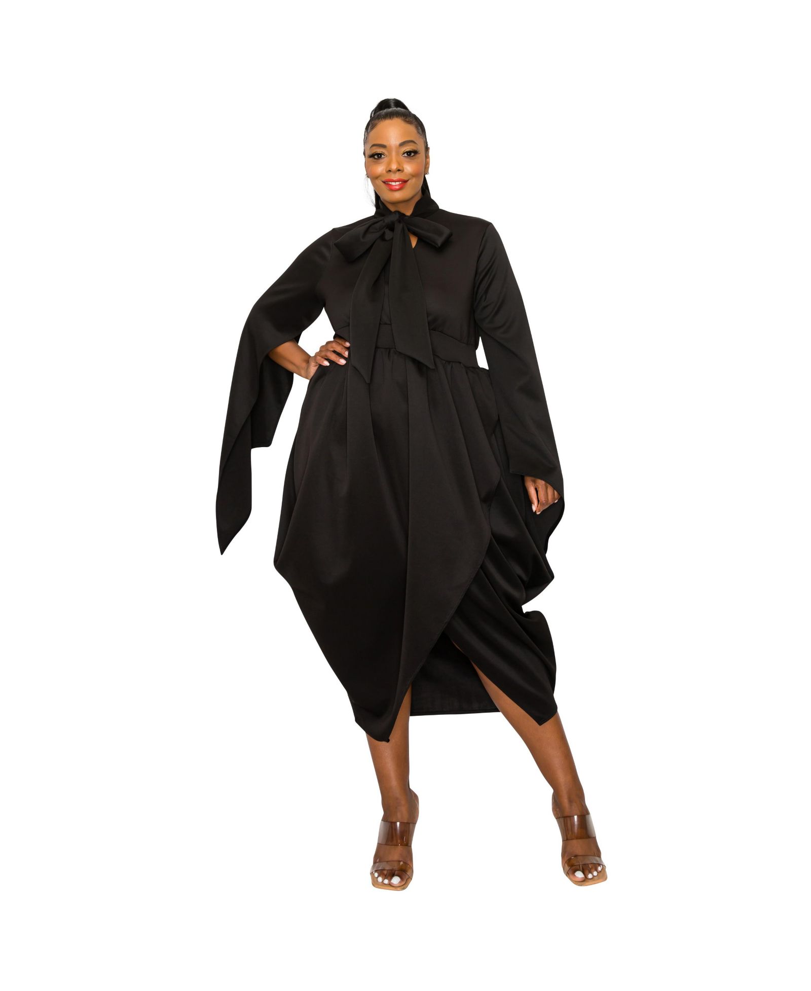 L I V D Plus Size Платье Tulip с рукавом Cape