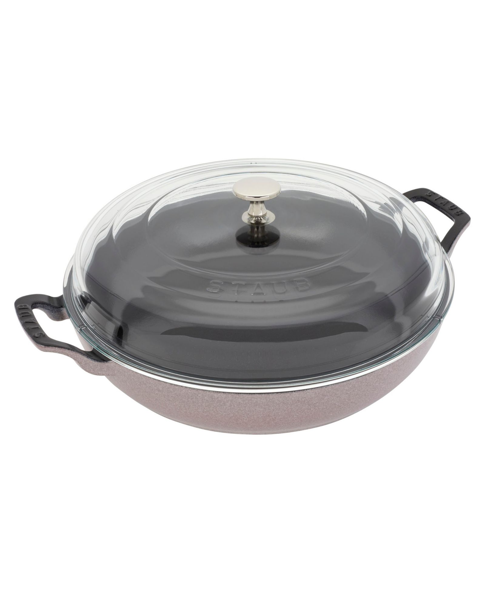 Бразер из чугуна Staub объемом 3.5 кварты со стеклянной крышкой