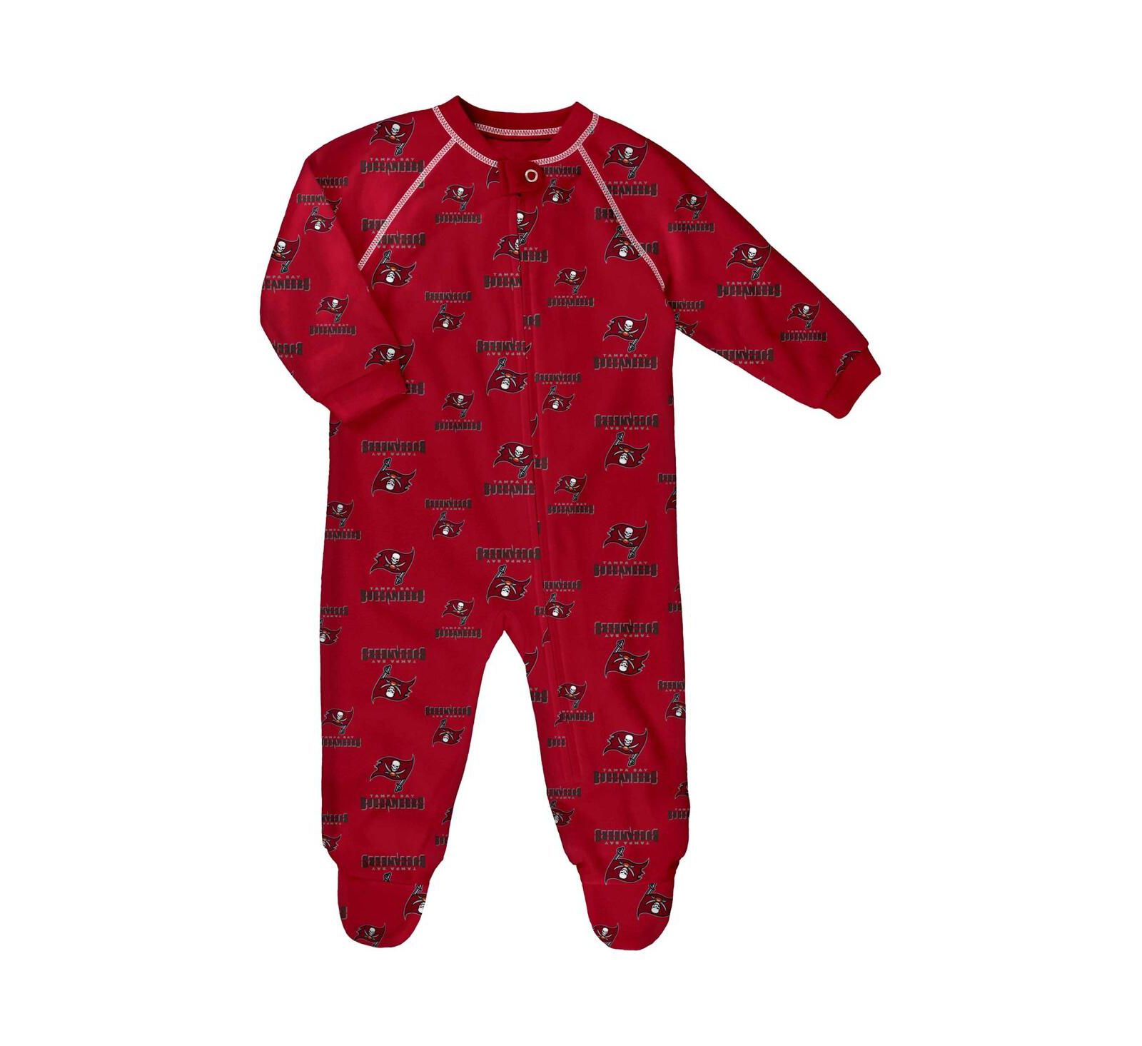 Детский комбинезон Baby Boys and Girls Red Tampa Bay Buccaneers Allover Print Raglan Full-Zip Jumper