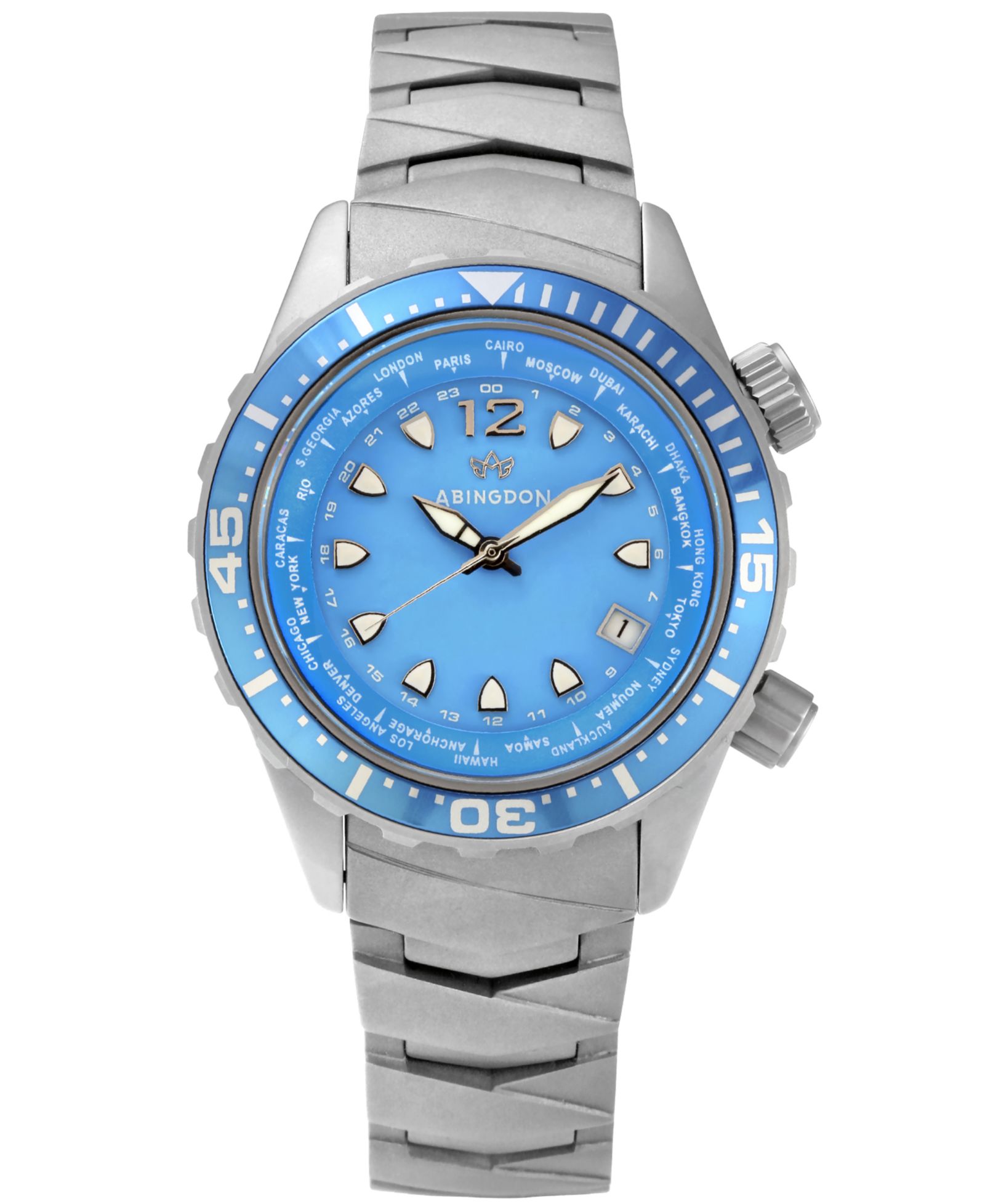 Abingdon Co. Женские часы Automatic Marina Divers Silver-Tone Titanium 40mm