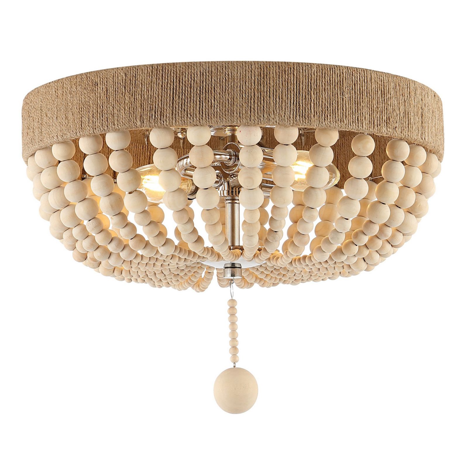 Потолочный светильник Justina Wood Bead в богемном стиле с LED