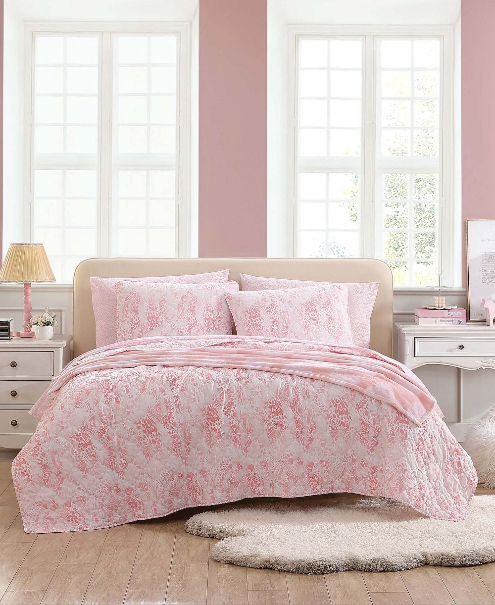 Комплект из 3-х стеганых одеял Betsey Johnson Butterfly Ombre, Full/Queen