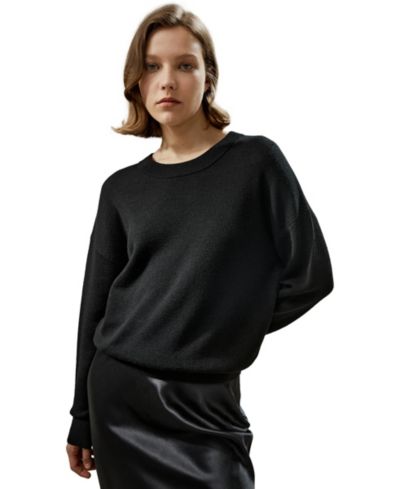 LILYSILK Women's Wool Crewneck Sweater