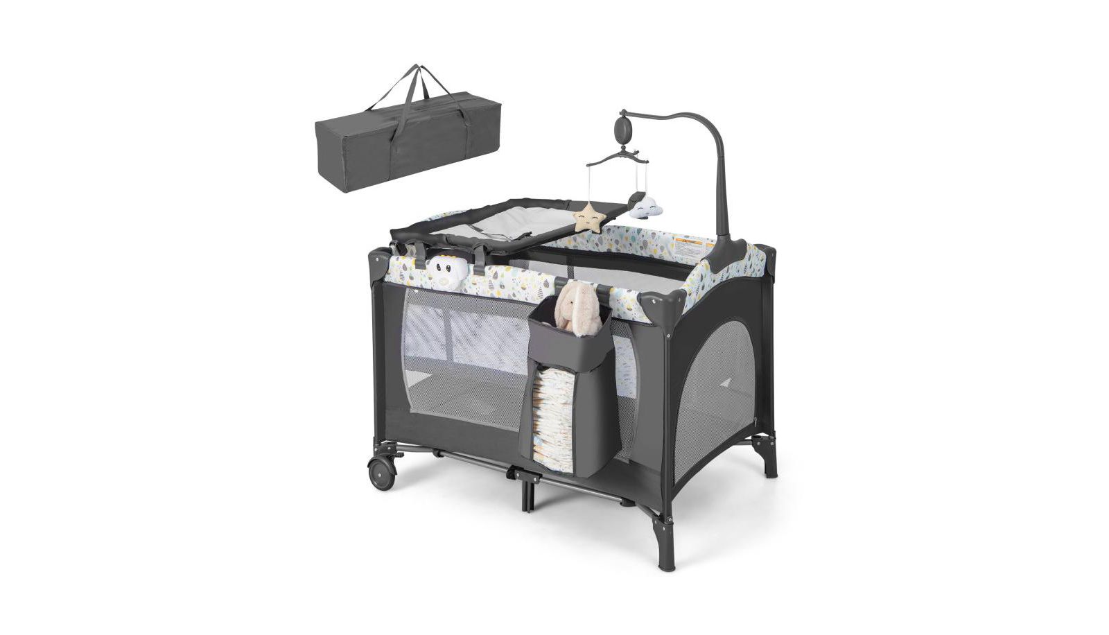 Multi-Functional Baby Playpen with Mattress and Removable Changing Table