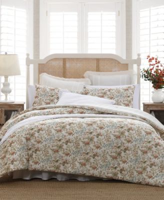 Laura Ashley Bramble Floral Cotton Reversible 3-Piece Comforter Set, King