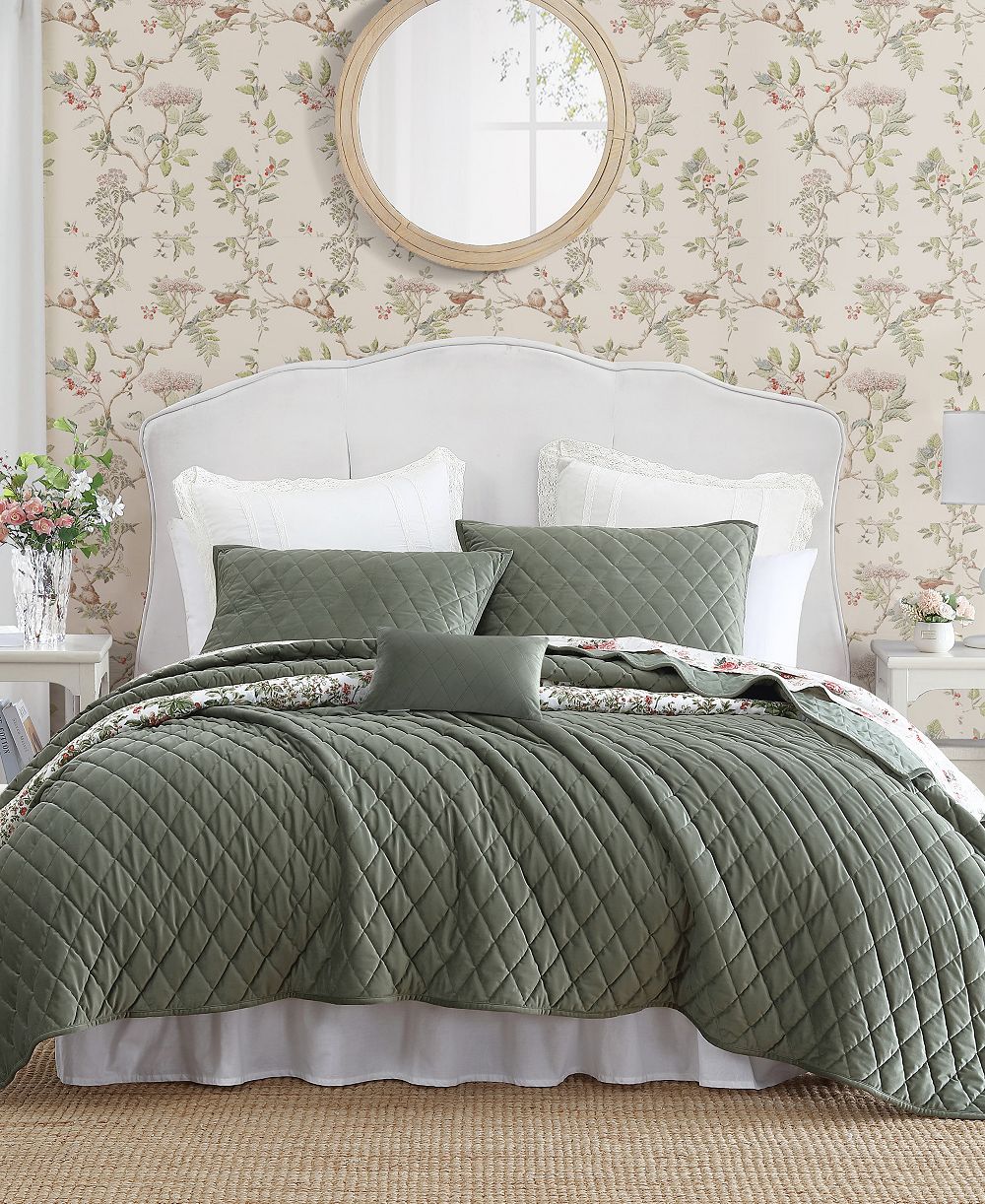 Комплект из 3 стеганых покрывал Laura Ashley Diamond Stitch, размер Twin