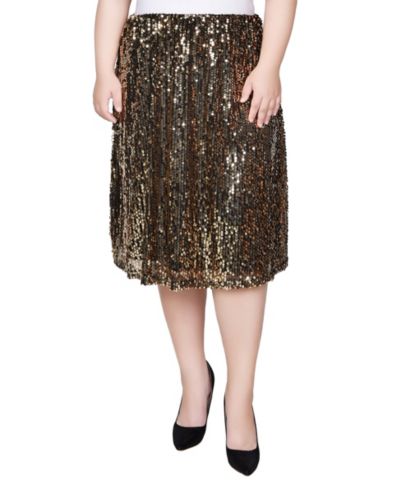 Женская юбка Plus Size с пайетками длиной до колена от NY Collection