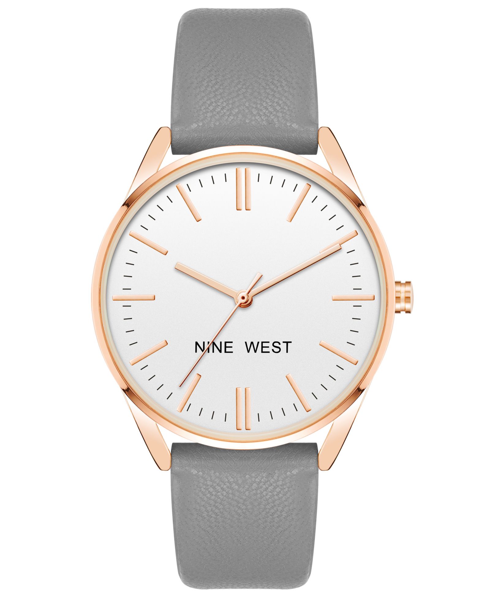 Женские часы Nine West Quartz Gray из искусственной кожи, 36mm
