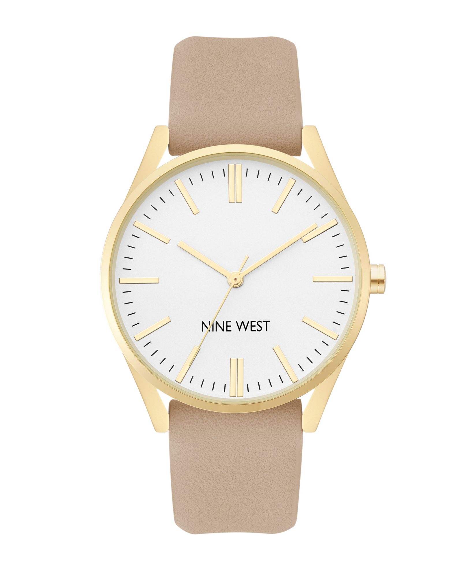 Женские часы Nine West Quartz Tan Faux Leather Band, 36mm