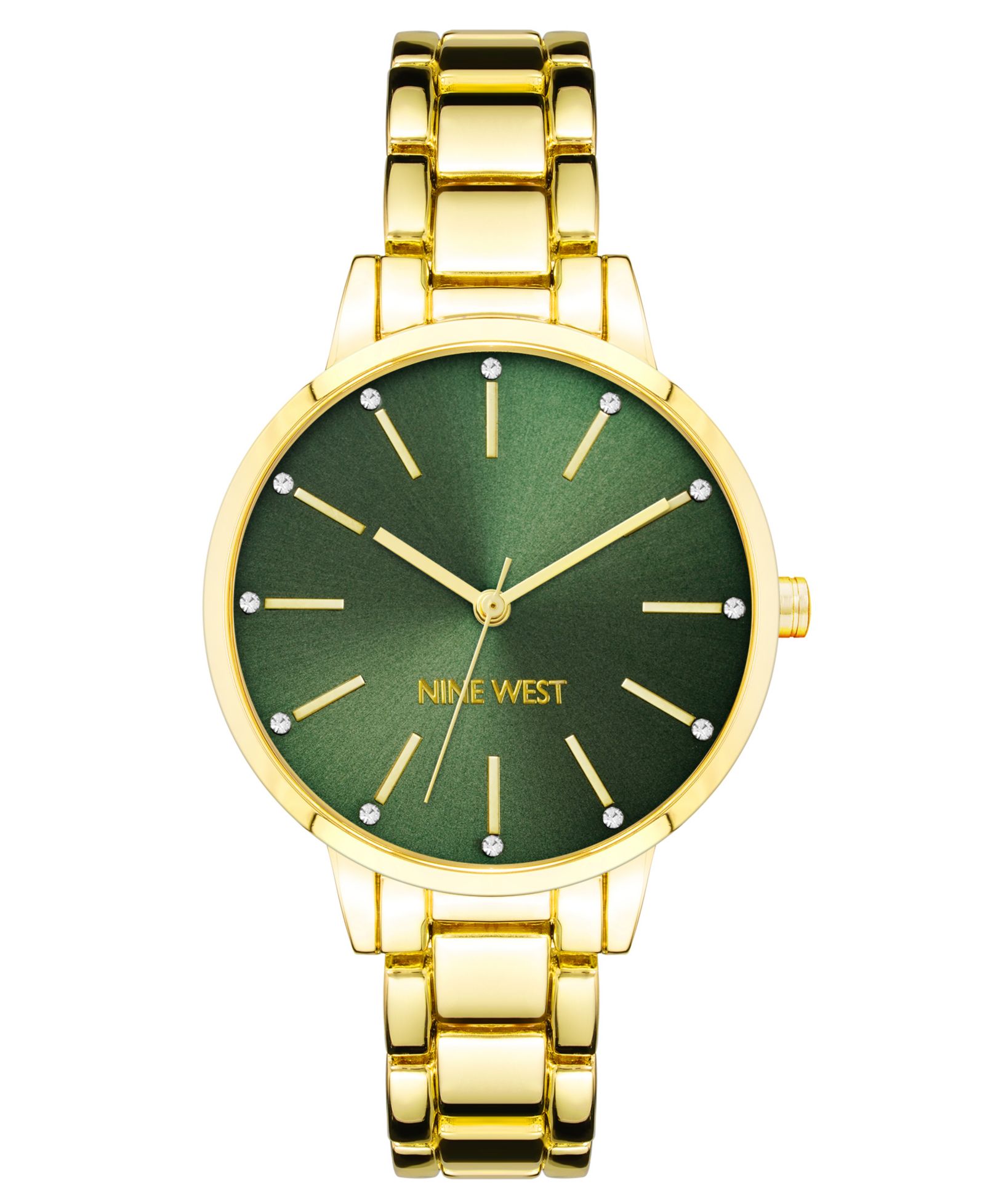Nine West Женские наручные часы Quartz Gold-Tone Alloy Link, 36mm
