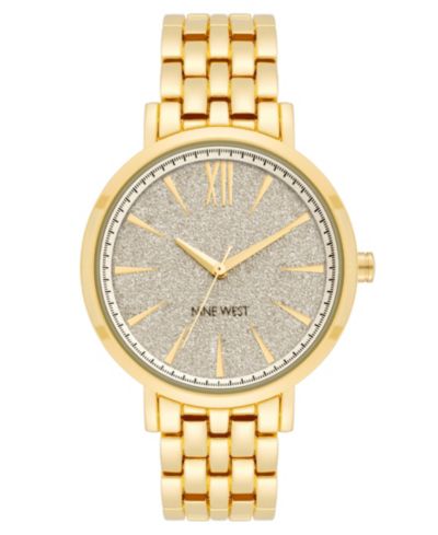Женские часы Nine West Quartz Gold-Tone Alloy Link Bracelet 36.5mm