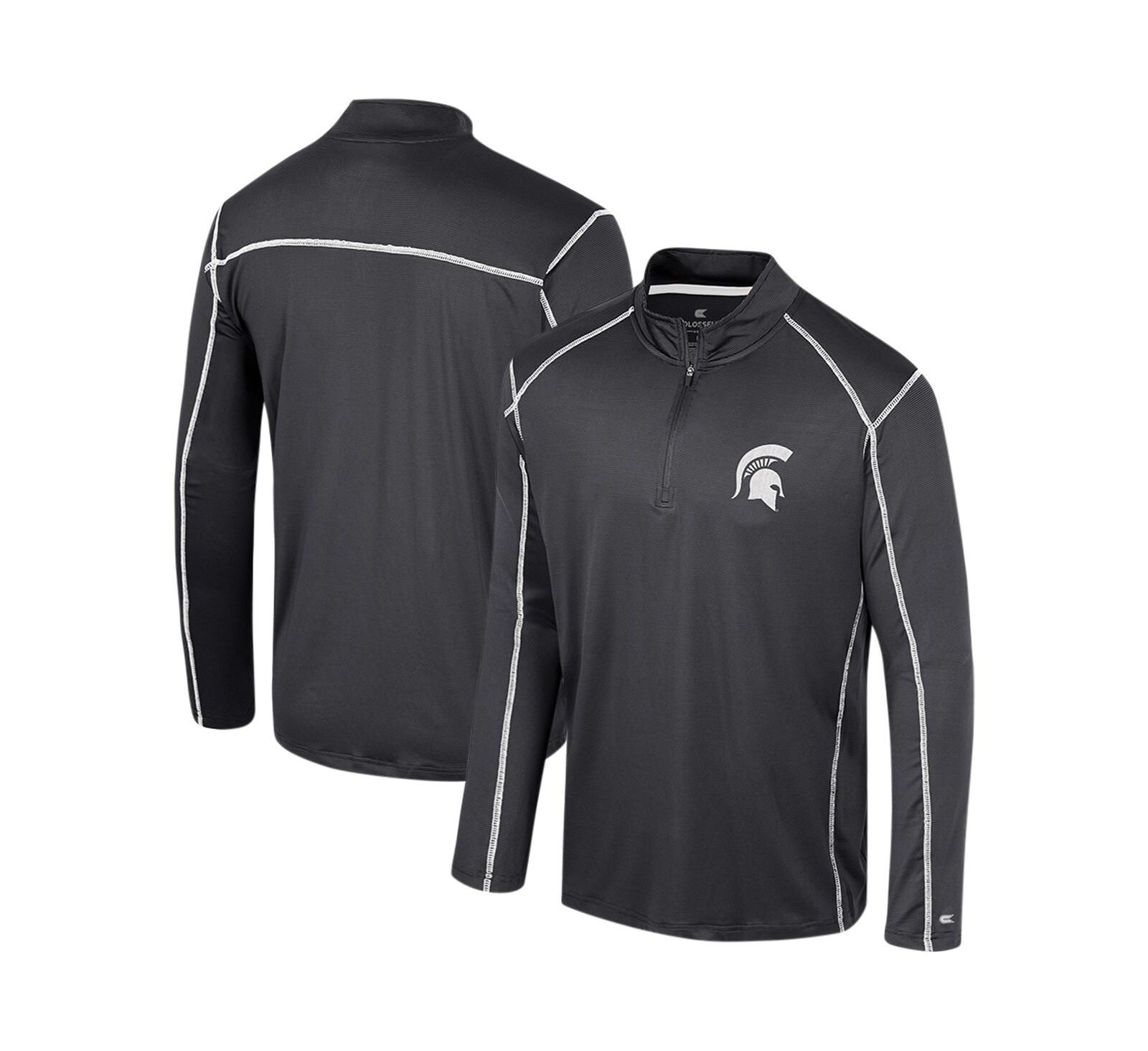 Мужская ветровка Colosseum Black Michigan State Spartans Cameron Quarter-Zip Windshirt