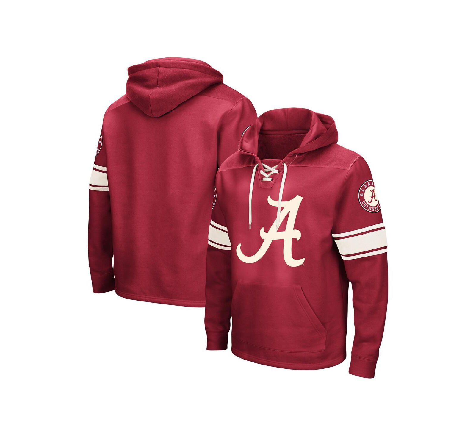 Мужское худи Colosseum Crimson Alabama Crimson Tide Big and Tall Hockey Lace-Up Pullover