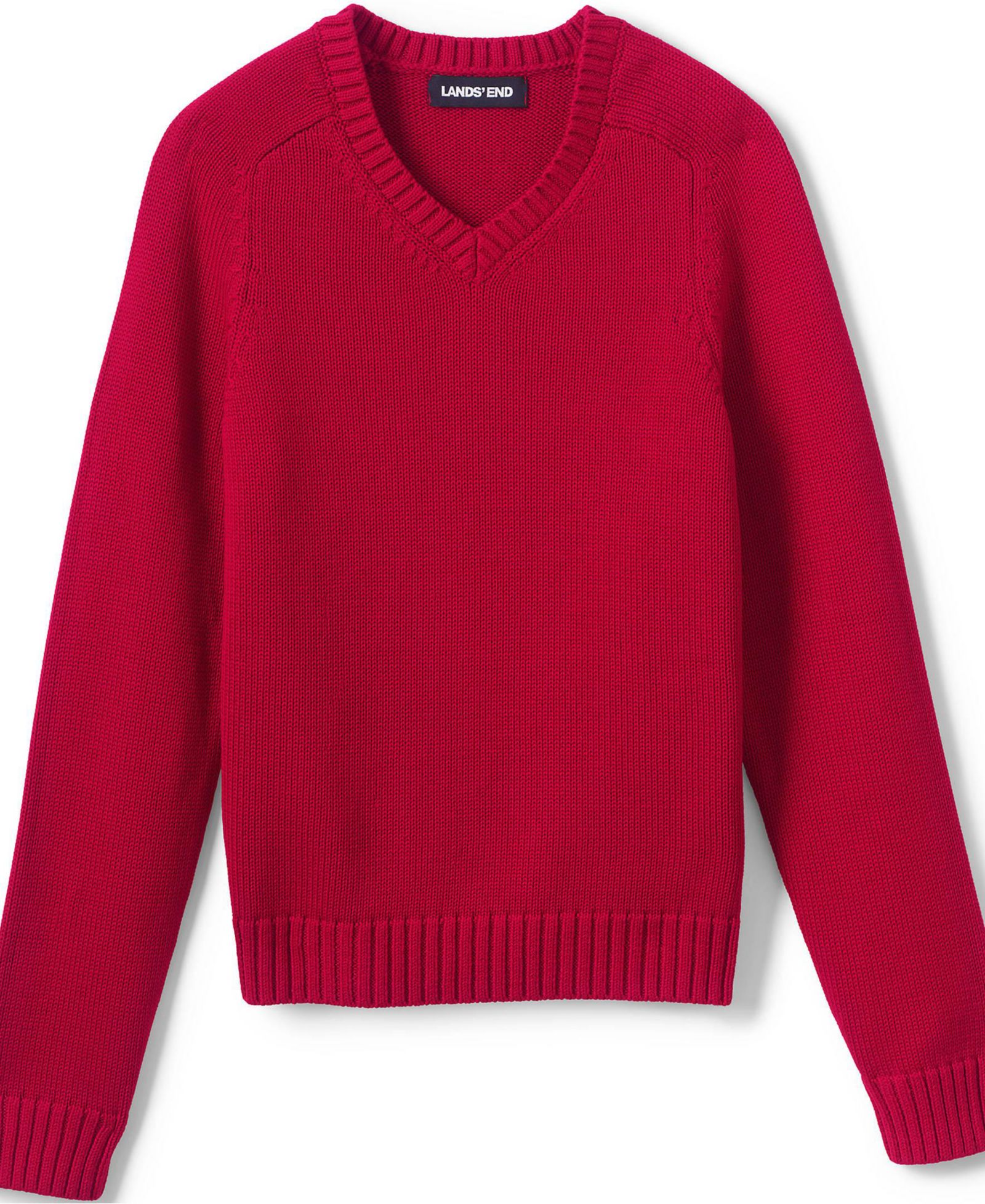 Детский хлопковый джемпер Lands' End School Uniform V-neck