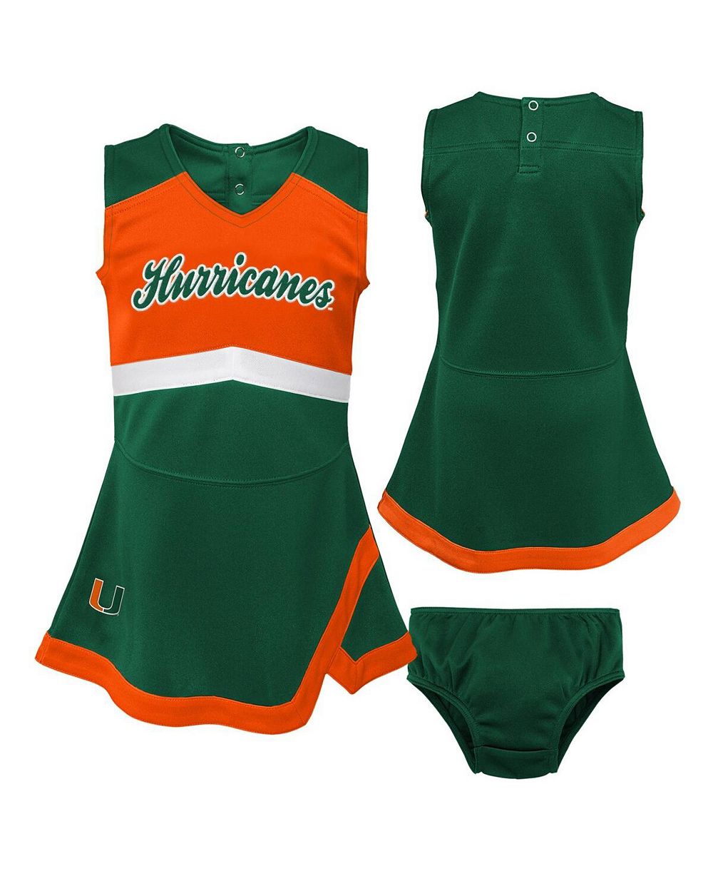 Комплект для девочек Outerstuff Girls Toddler 2-Piece Green Miami Hurricanes Cheer Captain Dress and Bloomers