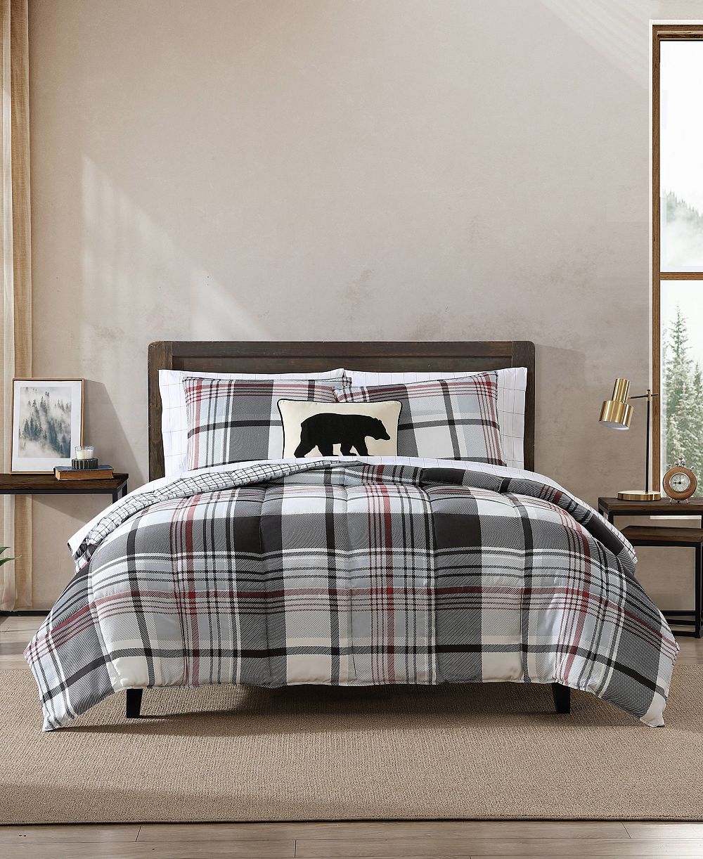 Eddie Bauer Normandy клетчатый реверсивный комплект из 3 предметов, Full/Queen