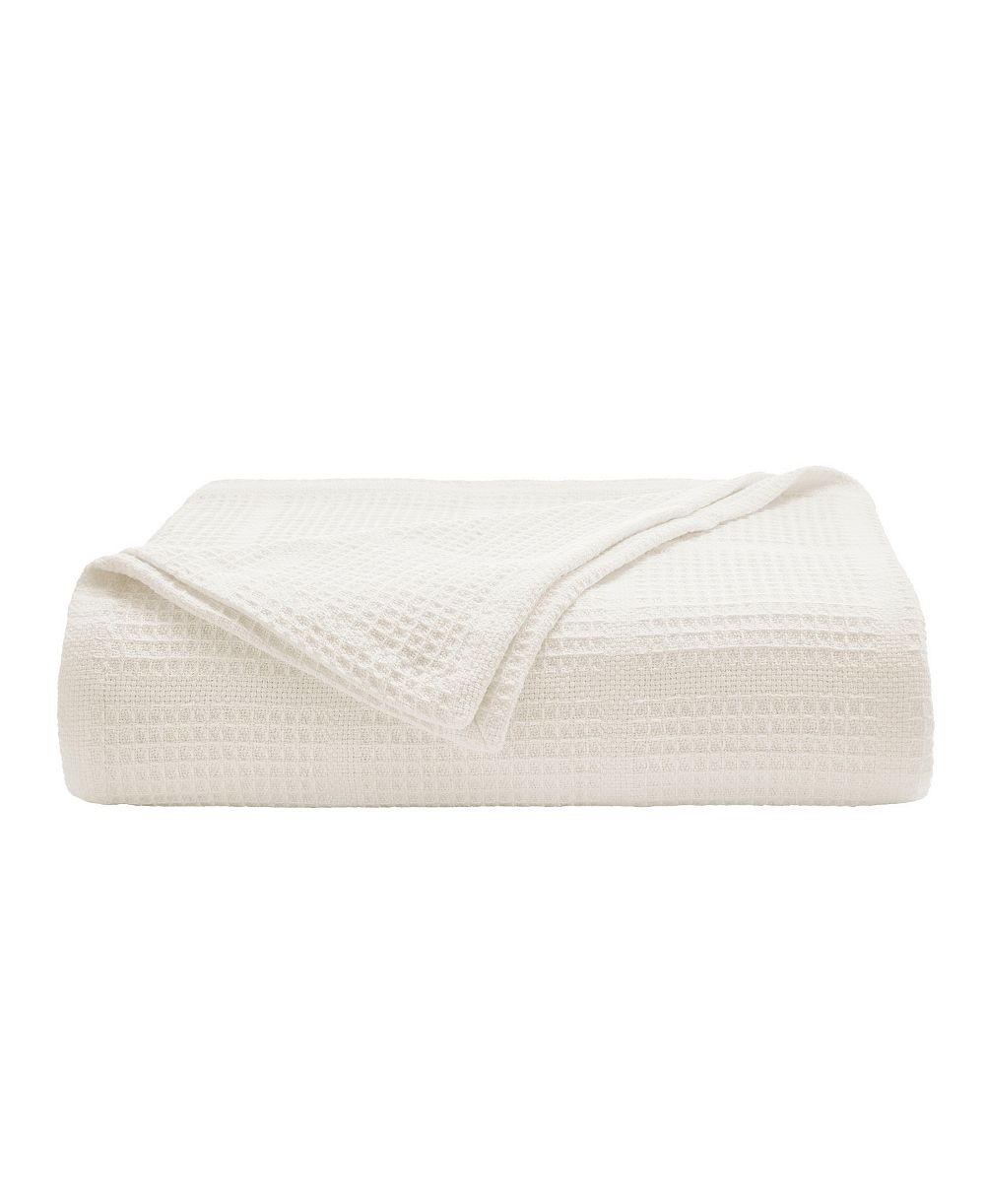 Kenneth Cole New York Essentials Waffle Grid Cotton Dobby Blanket, King