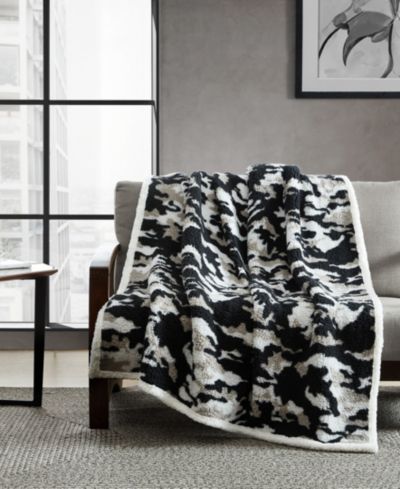 Kenneth Cole Reaction Blend Out Sherpa Throw плед, 60" x 50"