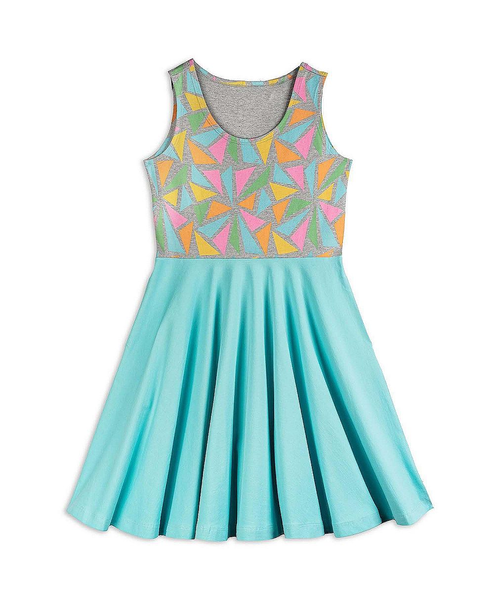 Детское трикотажное платье Mightly Toddler Girls Fair Trade Organic Cotton Print Sleeveless Twirl Dress