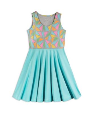 Детское трикотажное платье Mightly Toddler Girls Fair Trade Organic Cotton Print Sleeveless Twirl Dress