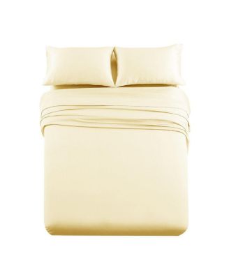 Luxury and Heavy 1000 Thread Count Egyptian Cotton Solid 4-Piece Sheet Set with 22-Inch-Deep Pockets