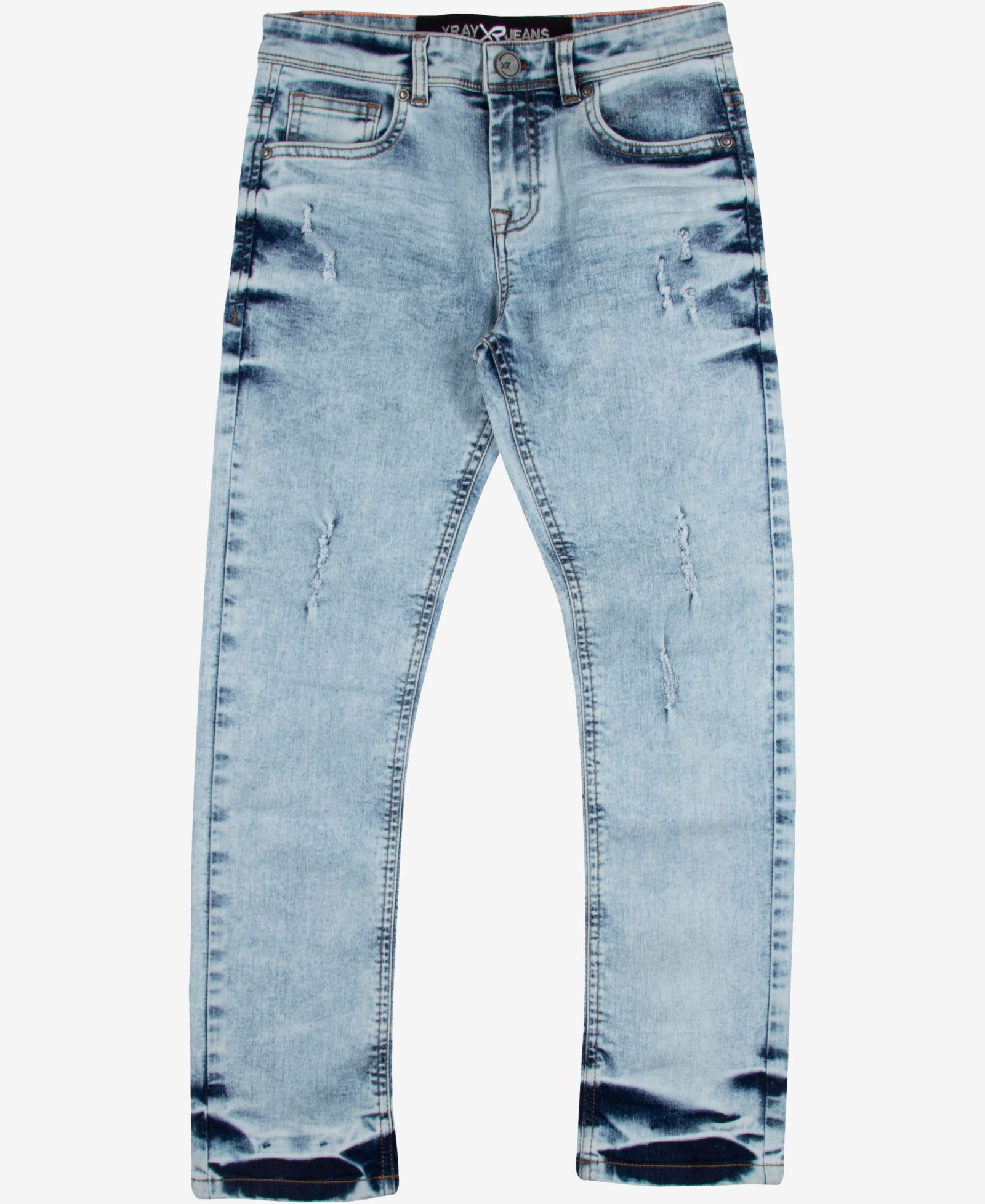 XRAY Big Boys Light Washed Distressed Stretch Jeans