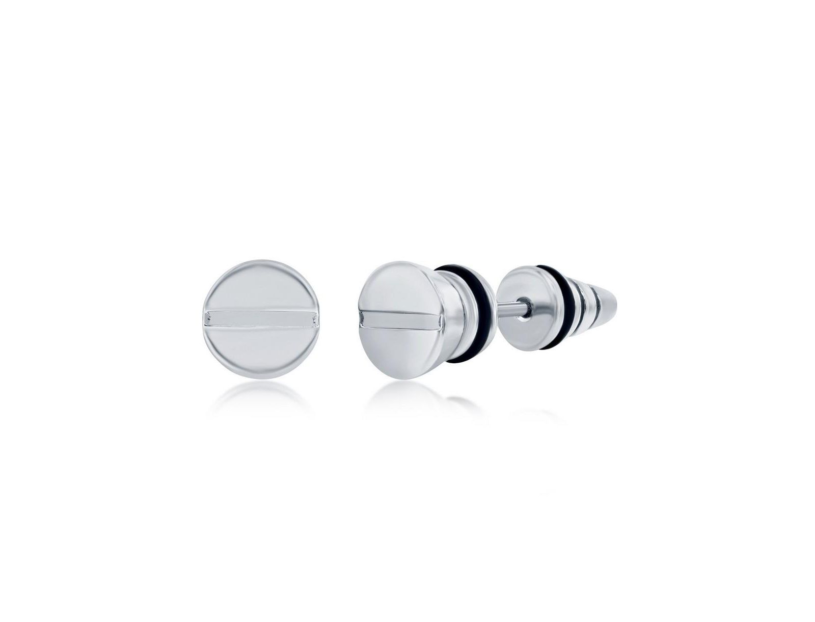 Stainless Steel 8mm Screw Design Stud Earrings
