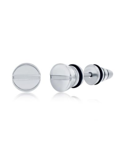 Stainless Steel 8mm Screw Design Stud Earrings