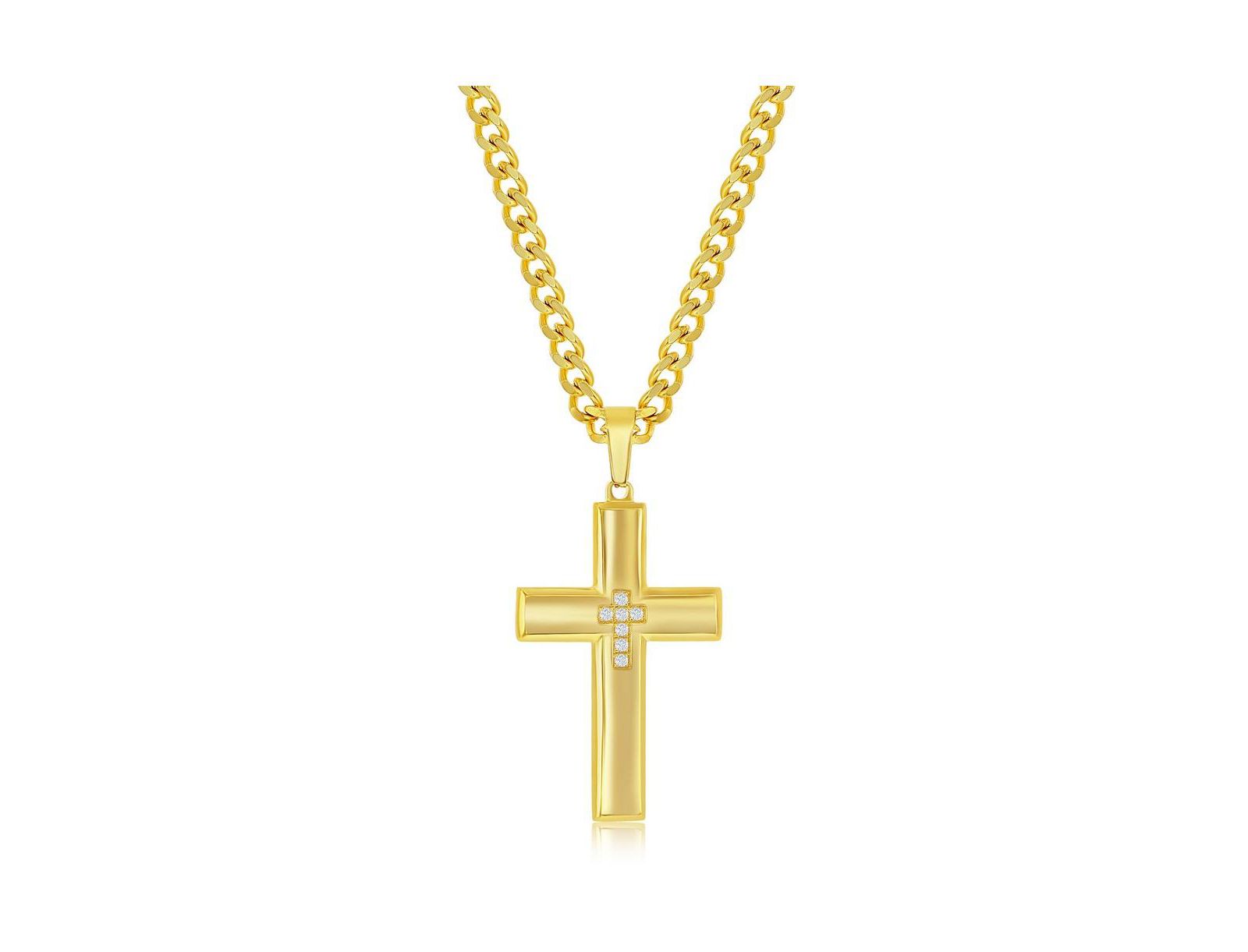 Подвеска-кулон из нержавеющей стали CZ Cross