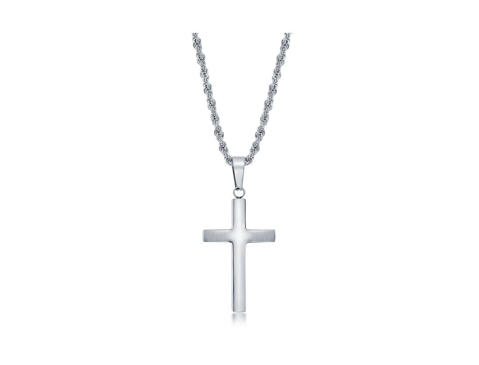 Stainless Steel Polished Cross Necklace