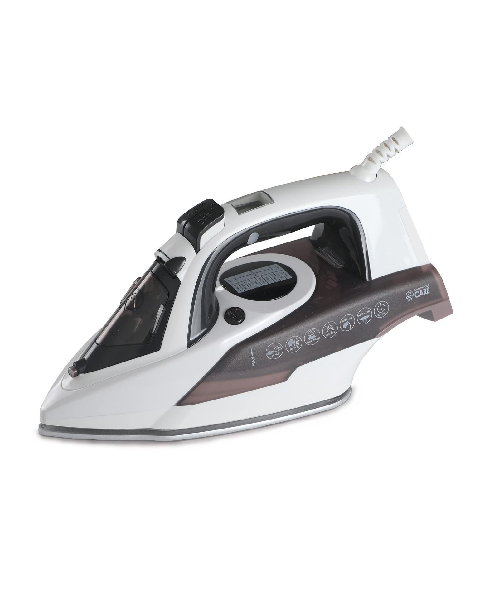 COMMERCIAL CARE Steam Iron, 1600 Watts Steamer for Clothes, Self-Cleaning Portable Iron