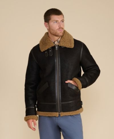 Мужская куртка Furniq UK Shearling Aviator Curly Wool