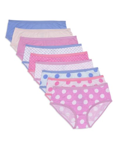 Maidenform Нижнее белье Little & Big Girls Big and Little Dots Hipster, упаковка 9 шт.