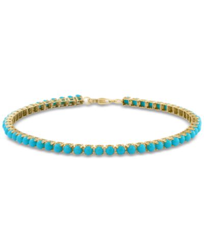 EFFY® Turquoise Bead Link Tennis Bracelet in 14k Gold