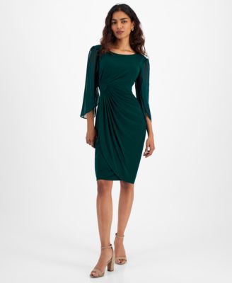 Женское шифоновое платье Connected Petite Cape-Sleeve Sheath