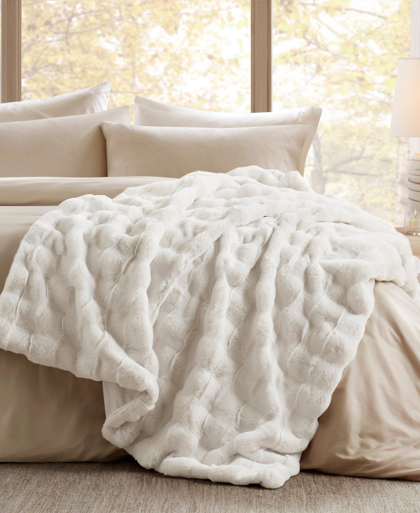 Madison Park Vivienne Faux Fur Throw, 50" x 60"