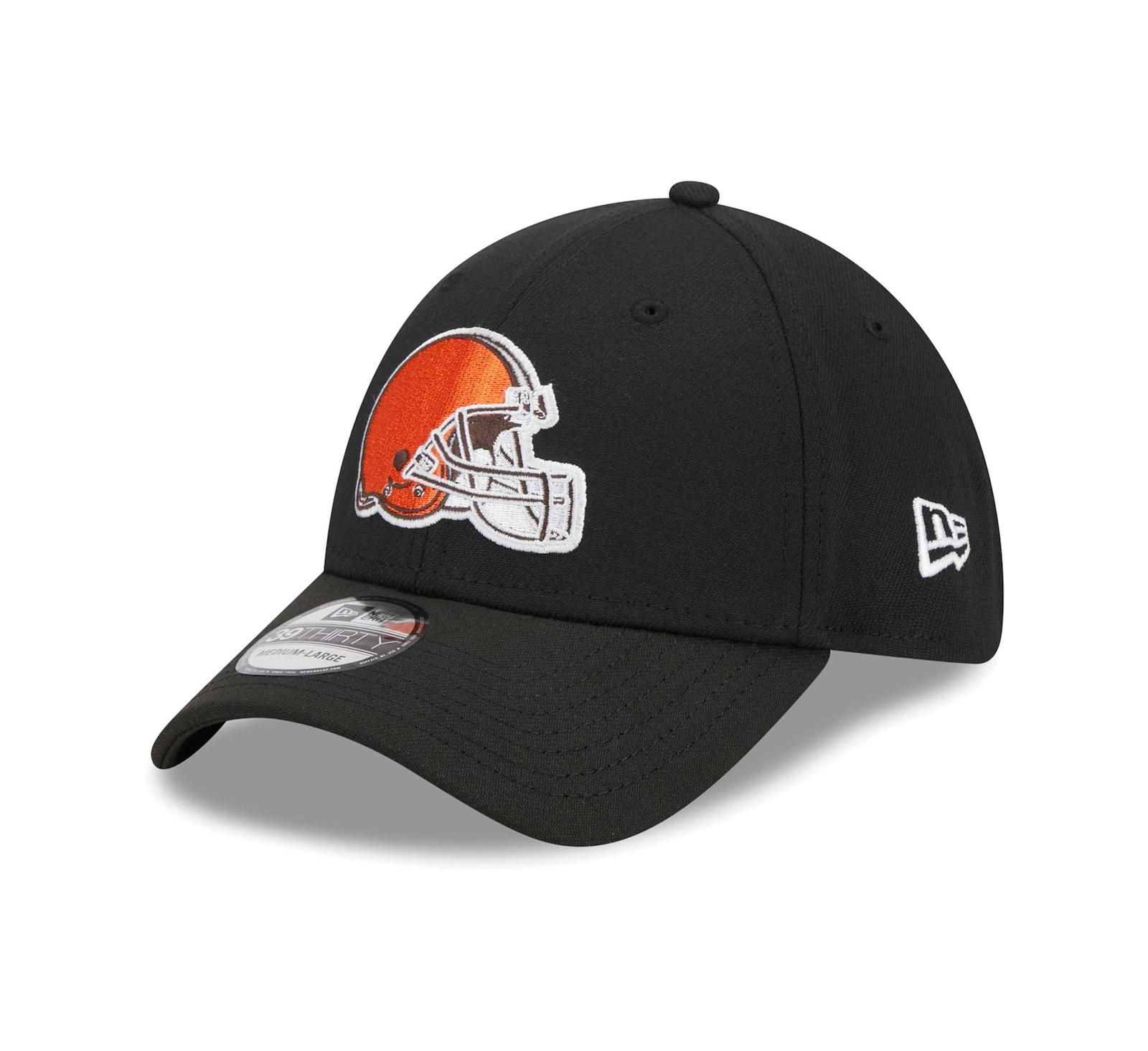 Men's New Era Black Cleveland Browns Main 39THIRTY Flex Hat
