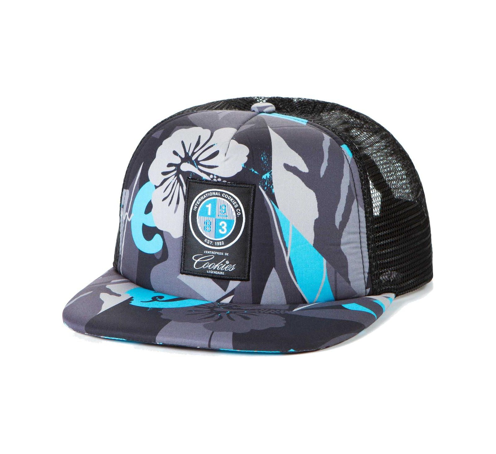 Men's Cookies Clothing Black Corsica All-Over Print Trucker Snapback Hat