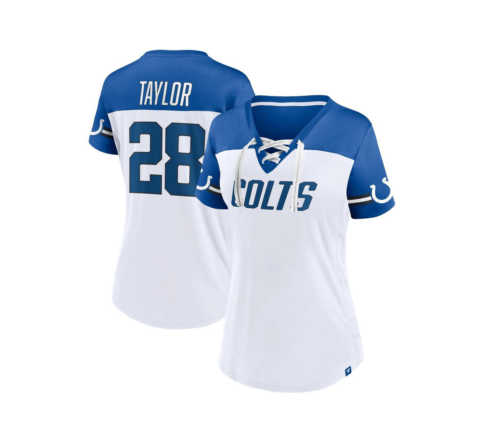 Женский топ Fanatics Jonathan Taylor, Indianapolis Colts, V-образный вырез, белый