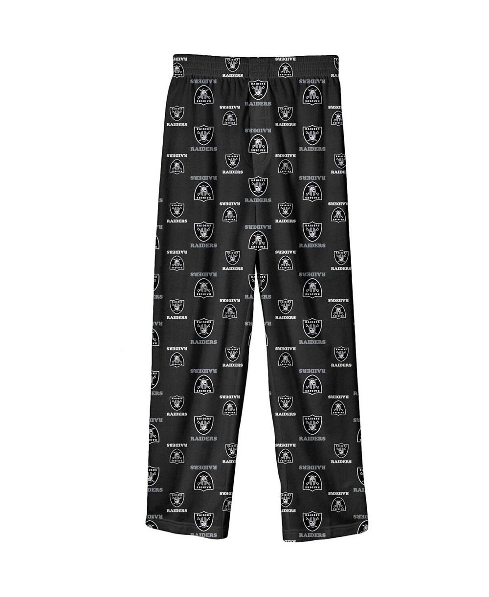 Детские пижамные брюки Outerstuff Black Las Vegas Raiders Team-Colored Printed