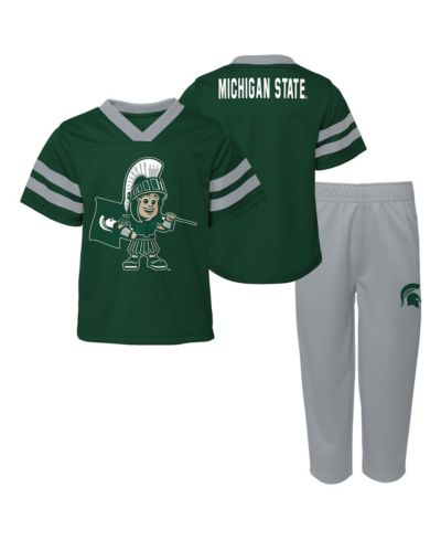 Детский комплект из джерси и брюк Red Zone зеленого цвета Michigan State Spartans для мальчиков и девочек