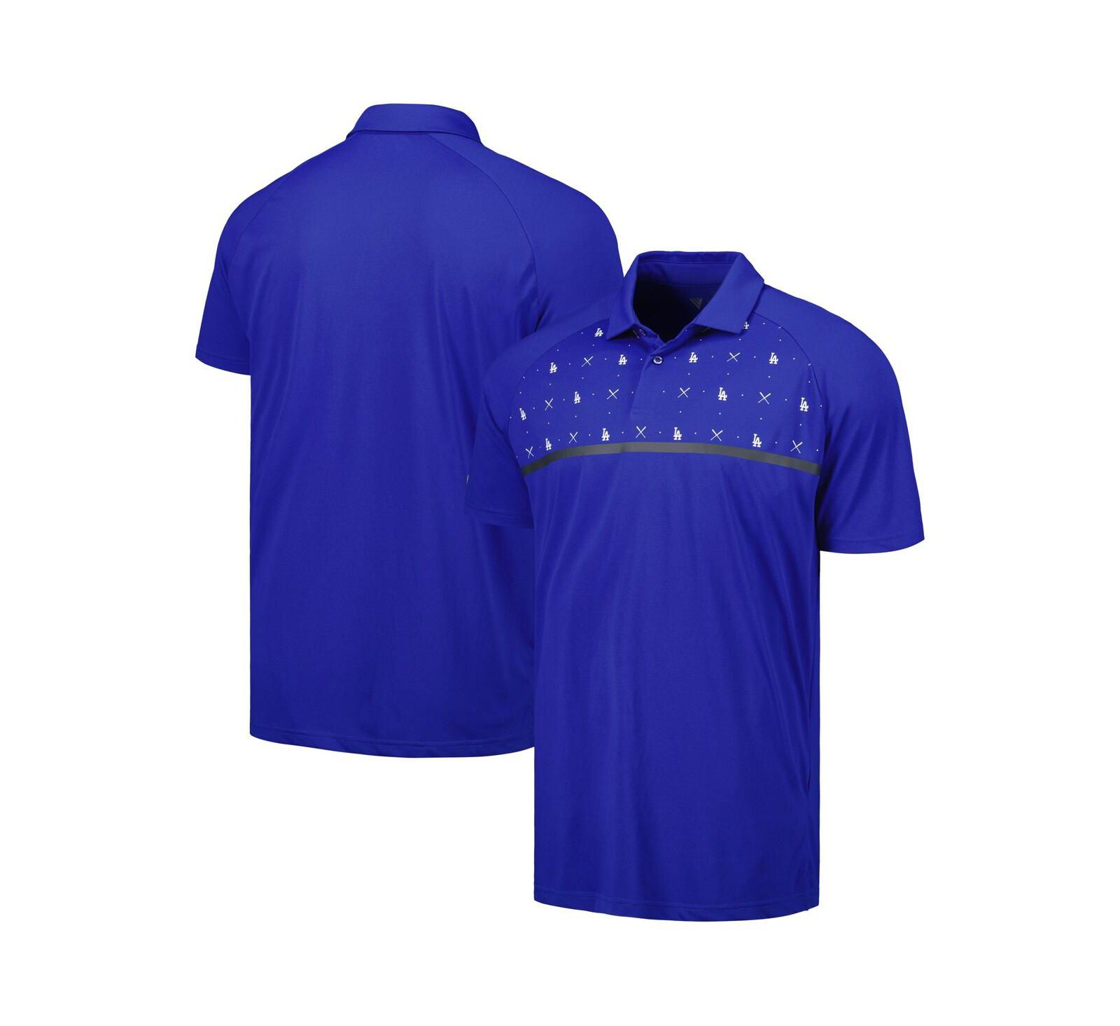 Men's LevelWear Royal Los Angeles Dodgers Sector Batter Up Raglan Polo Shirt