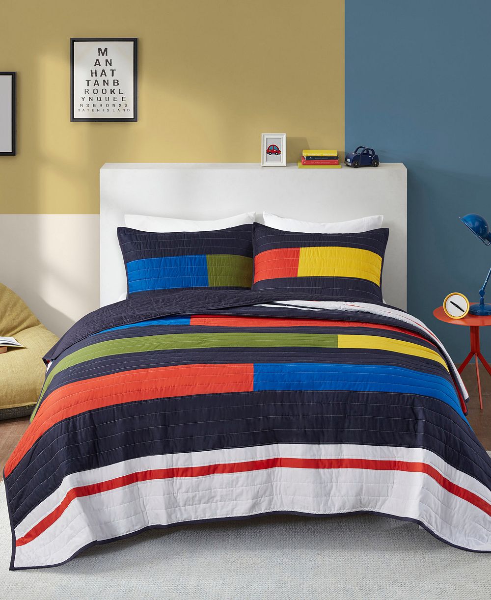 Комплект из 2-х стеганых покрывал Intelligent Design Morris Stripe Printed, Twin