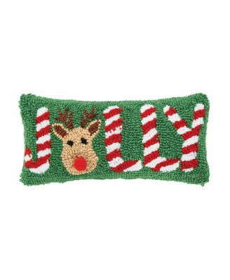 Декоративная подушка Christmas "Jolly" Red Nose Reindeer 6" x 12"