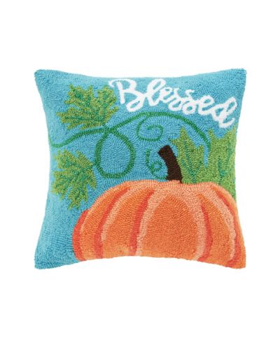 Blessed Pumpkin Hooked Throw Pillow