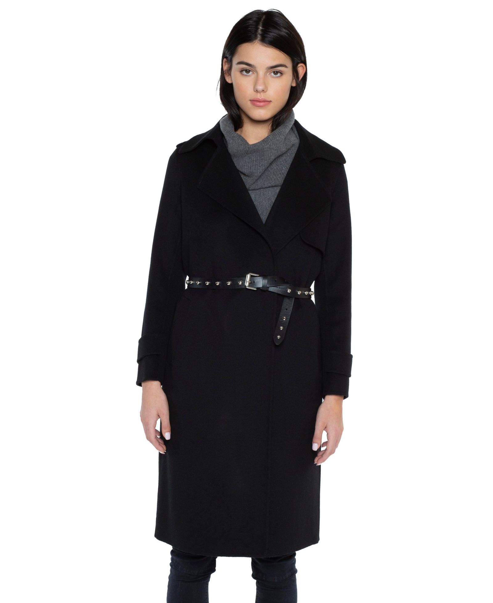 JENNIE LIU Women's Cashmere Wool Double-faced Overcoat